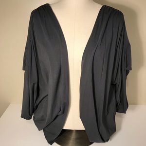 Charcoal grey cocoon style knit cardigan, sz 26/28